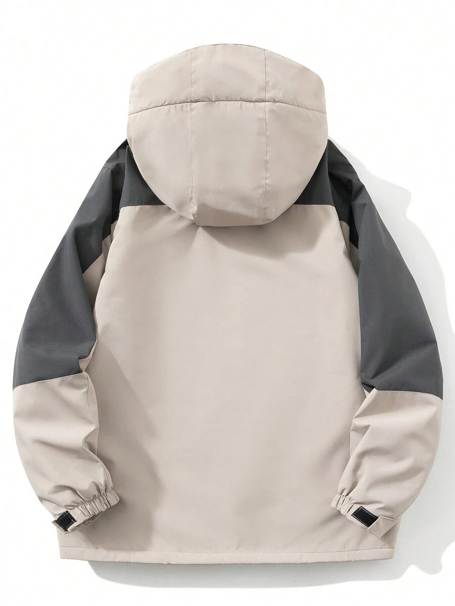 Men's Long Sleeve Thick Thermal Lined Windproof Waterproof Hooded Soft Shell Jacket For Cold Weather, Fall/Winter