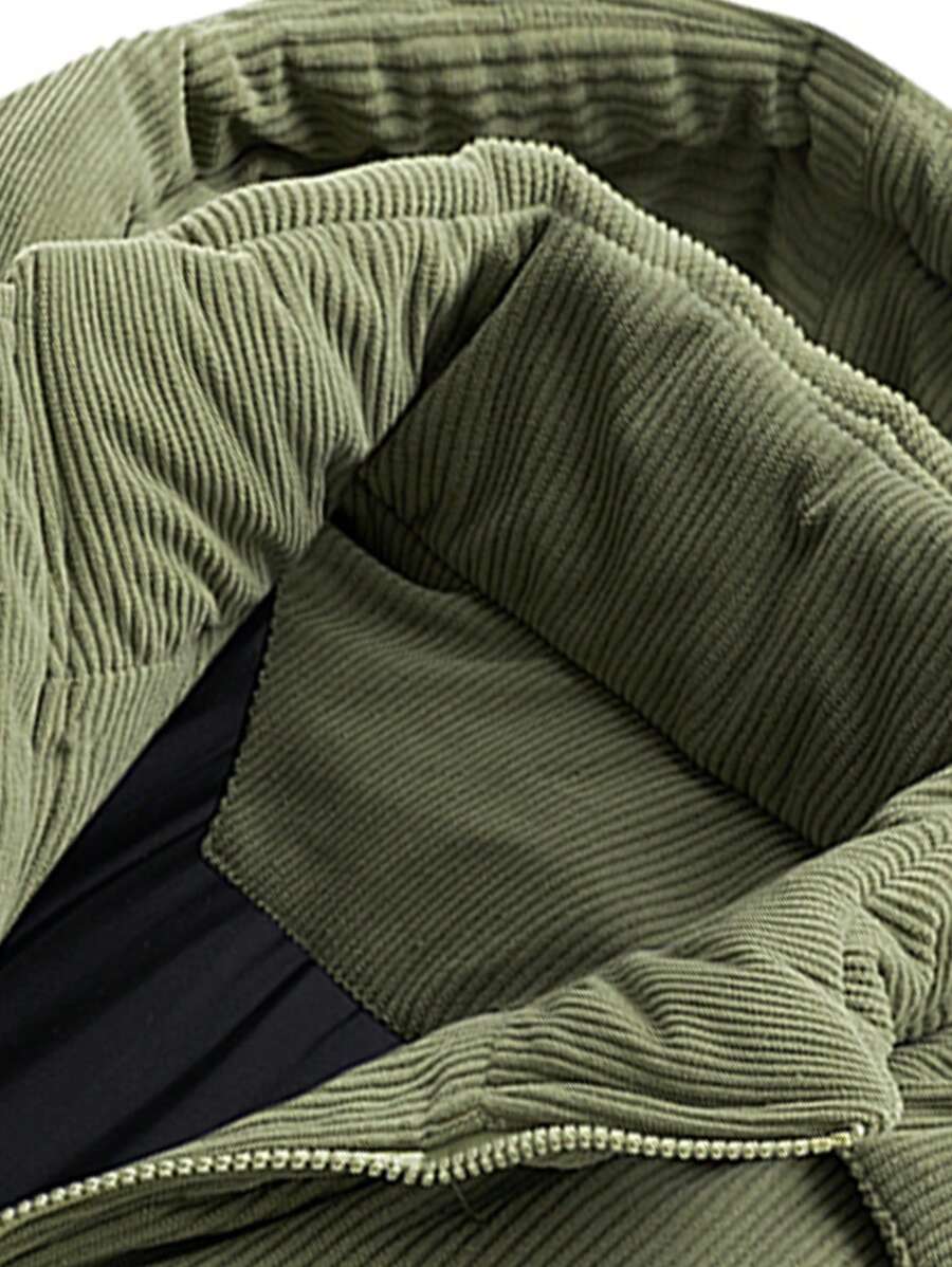 Men's Autumn/Winter Color Block Thickened Warm Hooded Padded Coat