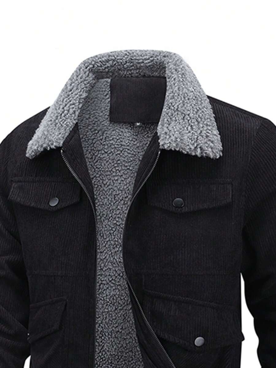 Men's Jackets Autumn Winter Thick Plush Fashionable Casual Warm Windbreaker,Fleece