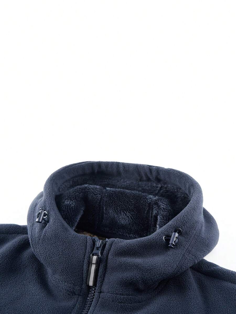 Men's Thermal Lined Sports Jacket, Vintage Fashion Casual Thick Outerwear For Autumn/Winter