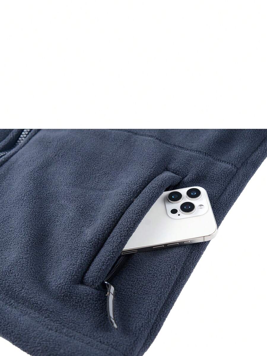 Men's Thermal Lined Sports Jacket, Vintage Fashion Casual Thick Outerwear For Autumn/Winter