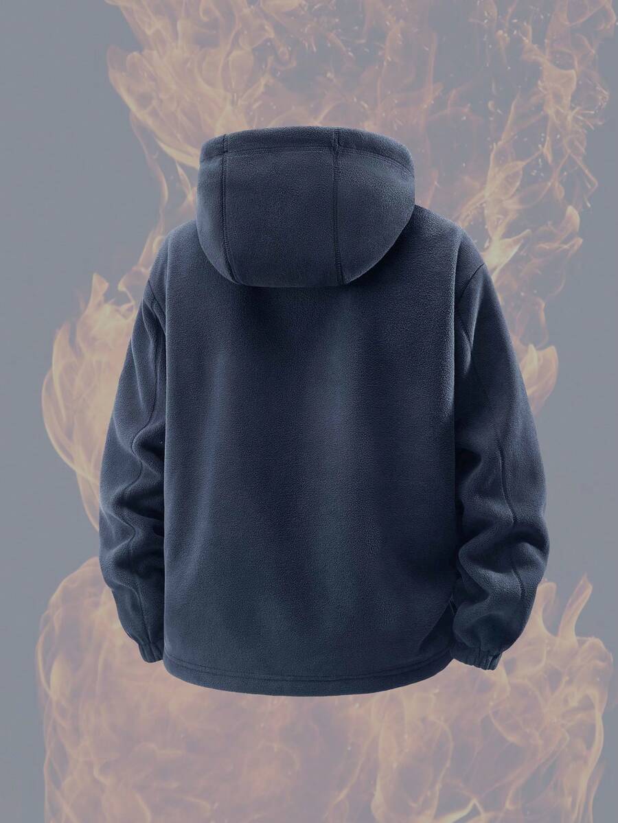 Men's Thermal Lined Sports Jacket, Vintage Fashion Casual Thick Outerwear For Autumn/Winter