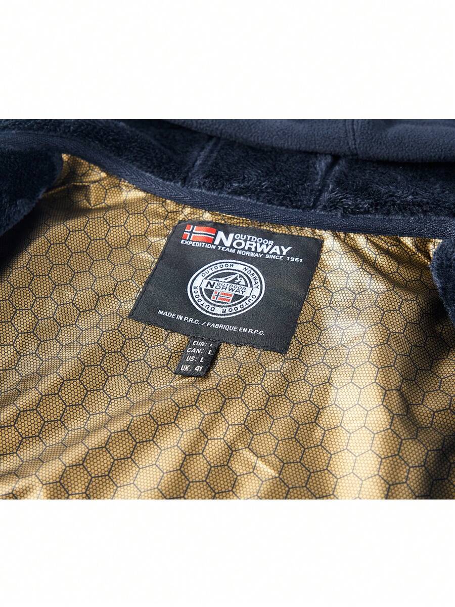 Men's Thermal Lined Sports Jacket, Vintage Fashion Casual Thick Outerwear For Autumn/Winter