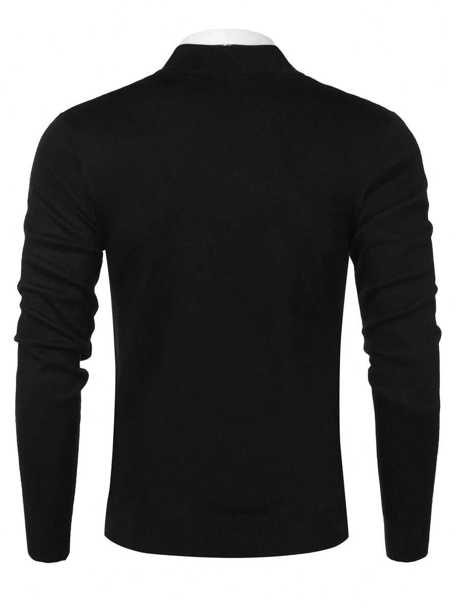GRDR Men's Casual Long Sleeve Half-Zip Pullover Sweater, Versatile For Daily Wear