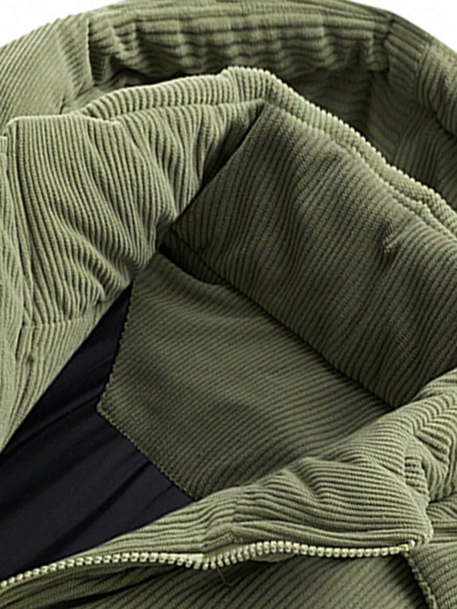 Men's Autumn/Winter Color Block Thickened Warm Hooded Padded Coat