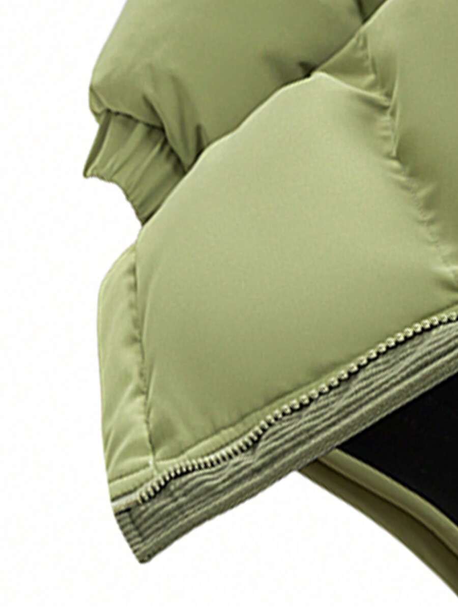 Men's Autumn/Winter Color Block Thickened Warm Hooded Padded Coat