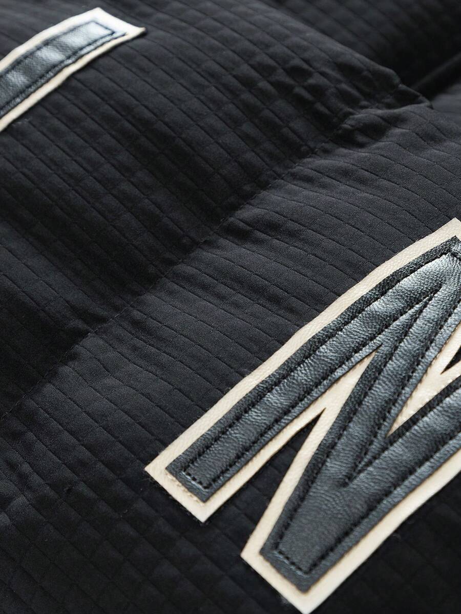 Men's Autumn/Winter Color Block Thickened Warm Hooded Padded Coat