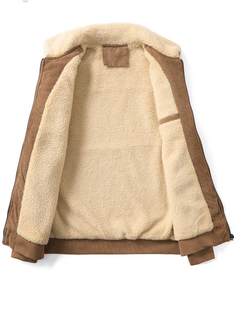 Men's Flannel Thickened Cotton Wool Jacket - 2025 New Style - Corduroy Winter Men's Down Jacket