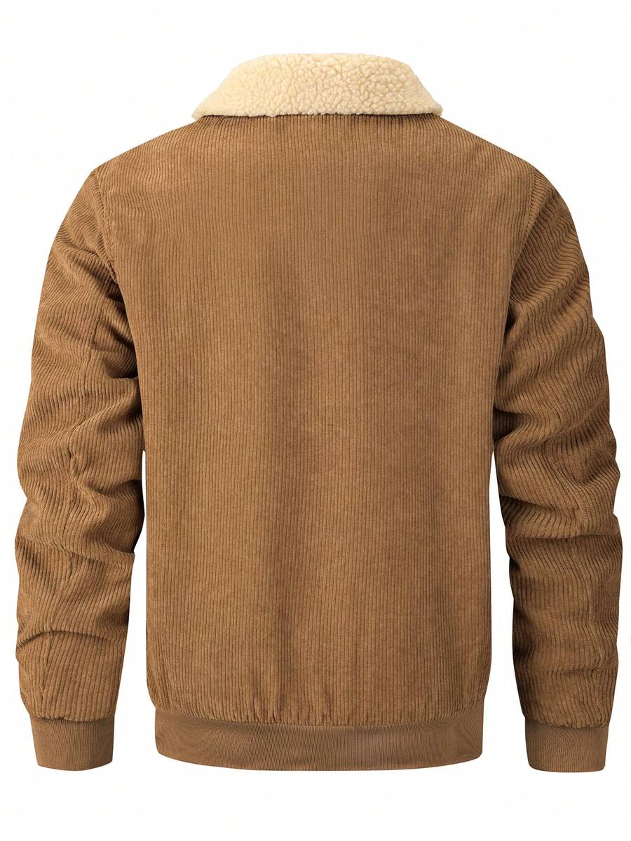 Men's Flannel Thickened Cotton Wool Jacket - 2025 New Style - Corduroy Winter Men's Down Jacket