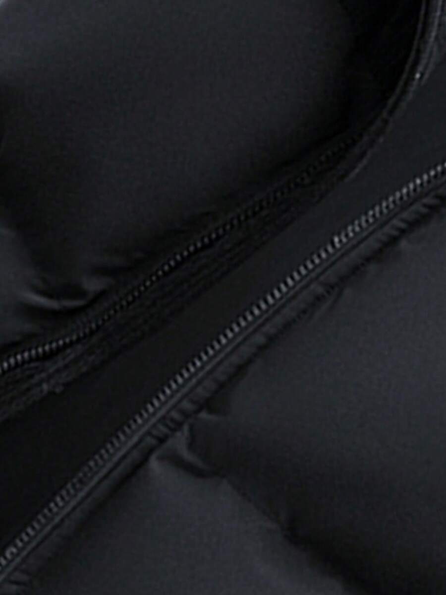 Men's Autumn/Winter Color Block Thickened Warm Hooded Padded Coat