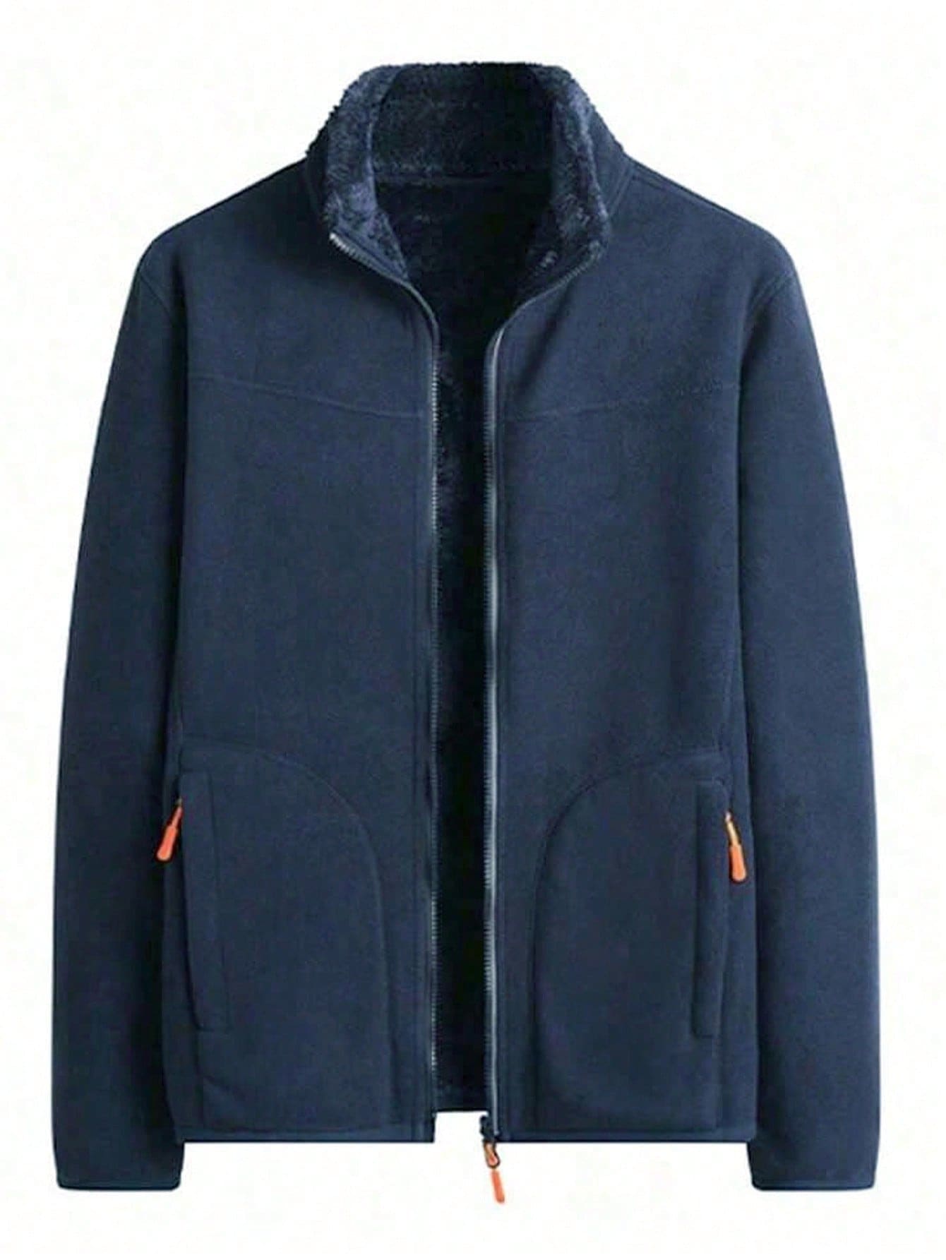 Men's Polar Fleece Outdoor Jacket, Lightweight Soft Winter Thermal Coat, Windproof Zip Up Outerwear With Pockets For Cold Weather Activities, Warm & Functional Design For Daily Wear The Perfect Birthday Gift For Your Husband Or Boyfriend.