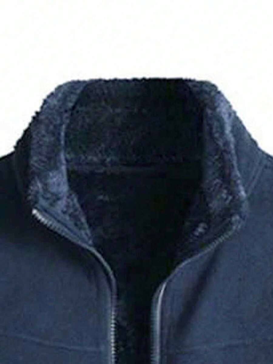 Men's Polar Fleece Outdoor Jacket, Lightweight Soft Winter Thermal Coat, Windproof Zip Up Outerwear With Pockets For Cold Weather Activities, Warm & Functional Design For Daily Wear The Perfect Birthday Gift For Your Husband Or Boyfriend.
