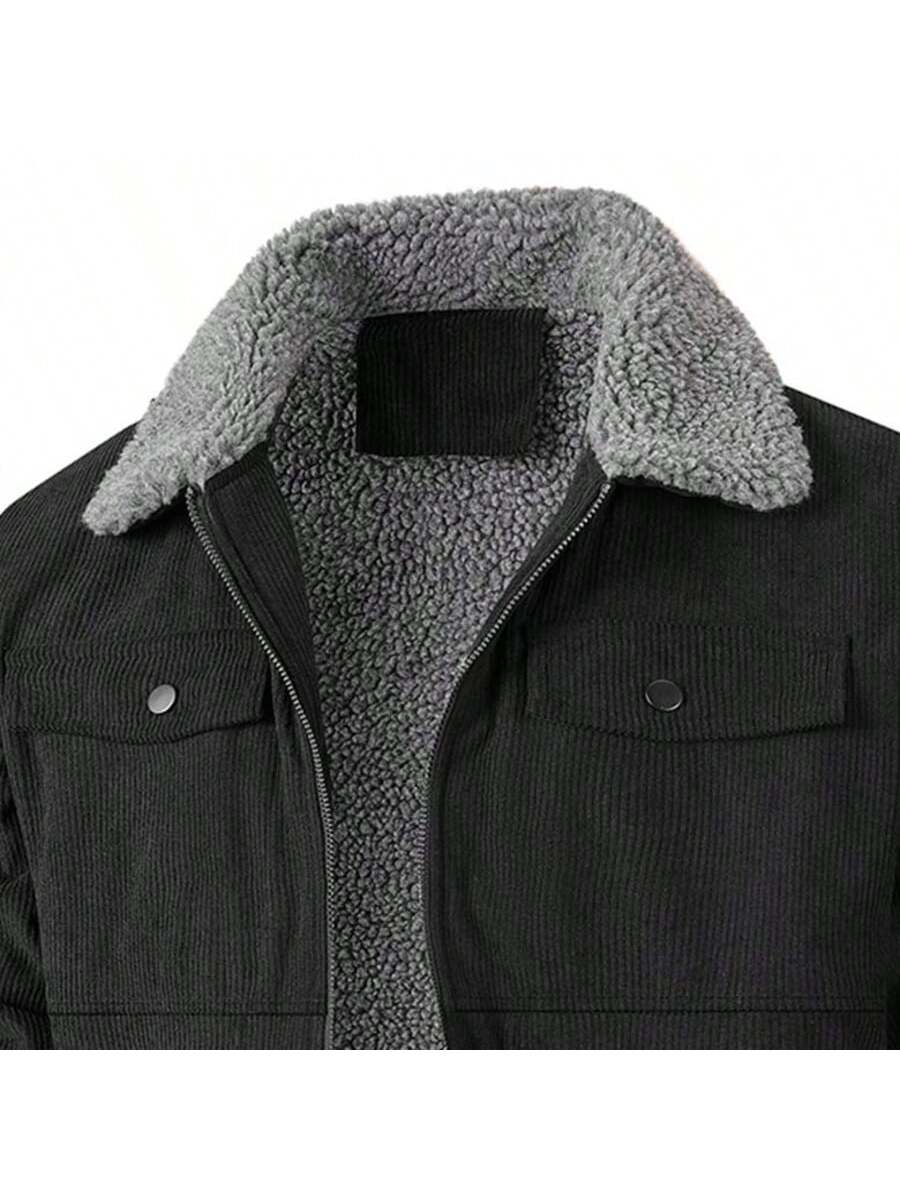 Men's Flannel Thickened Cotton Wool Jacket - 2025 New Style - Corduroy Winter Men's Down Jacket