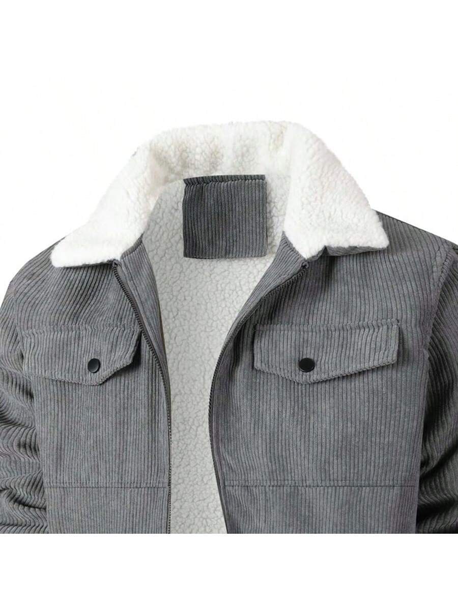 Men's Flannel Thickened Cotton Wool Jacket - 2025 New Style - Corduroy Winter Men's Down Jacket