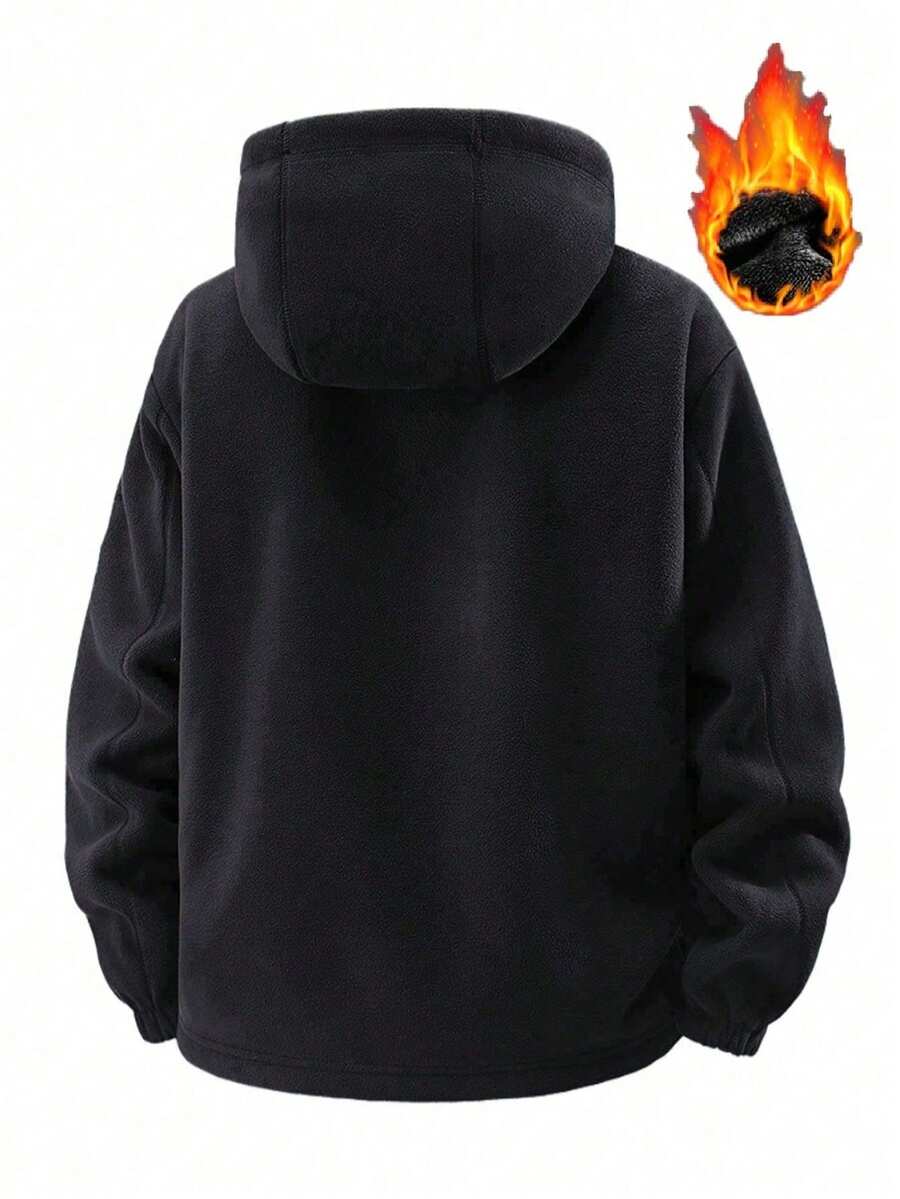 Men's Thermal Lined Sports Jacket, Vintage Fashion Casual Thick Outerwear For Autumn/Winter