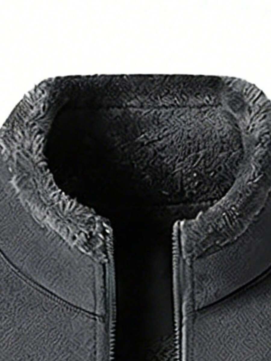 Men's Polar Fleece Outdoor Jacket, Lightweight Soft Winter Thermal Coat, Windproof Zip Up Outerwear With Pockets For Cold Weather Activities, Warm & Functional Design For Daily Wear The Perfect Birthday Gift For Your Husband Or Boyfriend.