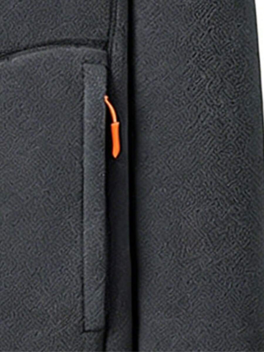 Men's Polar Fleece Outdoor Jacket, Lightweight Soft Winter Thermal Coat, Windproof Zip Up Outerwear With Pockets For Cold Weather Activities, Warm & Functional Design For Daily Wear The Perfect Birthday Gift For Your Husband Or Boyfriend.