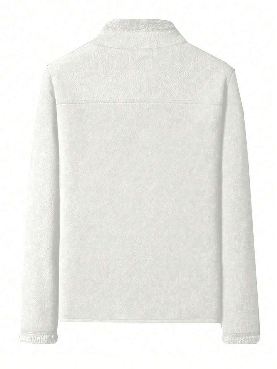 Men's Polar Fleece Outdoor Jacket, Lightweight Soft Winter Thermal Coat, Windproof Zip Up Outerwear With Pockets For Cold Weather Activities, Warm & Functional Design For Daily Wear The Perfect Birthday Gift For Your Husband Or Boyfriend.