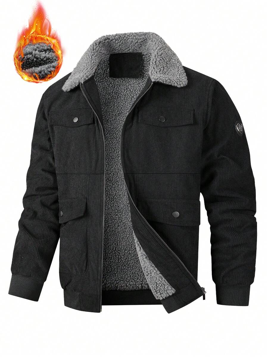 Men's Flannel Thickened Cotton Wool Jacket - 2025 New Style - Corduroy Winter Men's Down Jacket